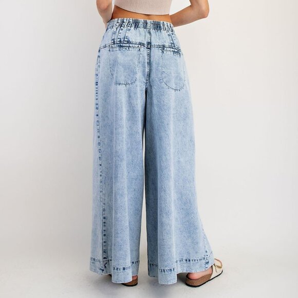 NWT ee:some Mineral-Washed Wide Leg Denim Pants โ Light Wash - Picture 15 of 16